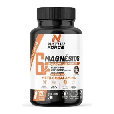 Pote de 6 Magnésios + B12 Nathu Force